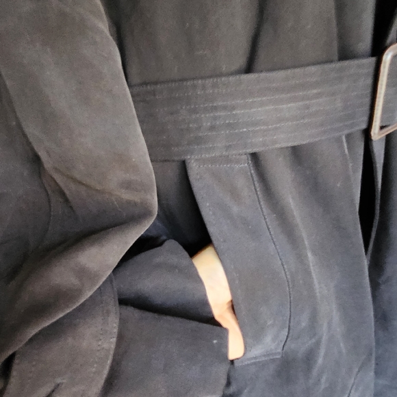 Joseph Abboud Men's Suit Full Length Overcoat Black Trench Sz 48L - Picture 5 of 9